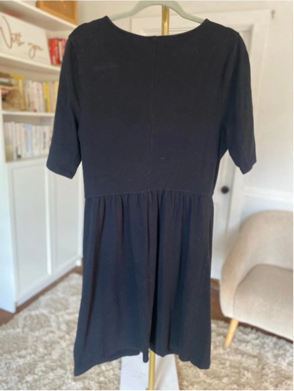 Old Navy Babydoll Mini Dress Black Minimalist Quiet Luxury Coastal Chic Parisian